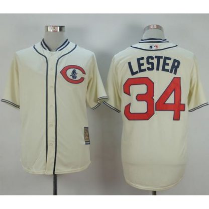 Chicago Cubs #34 Jon Lester Cream 1929 Turn Back The Clock Stitched MLB Jersey