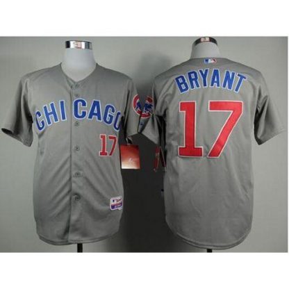 Chicago Cubs #17 Kris Bryant Grey Road Cool Base Stitched MLB Jersey