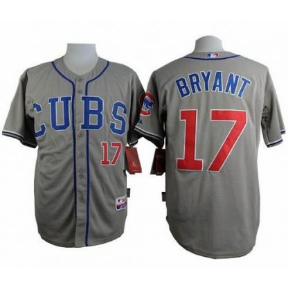 Chicago Cubs #17 Kris Bryant Grey Alternate Road Cool Base Stitched MLB Jersey