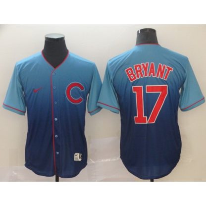 Nike Chicago Cubs #17 Kris Bryant Royal Fade Authentic Stitched MLB Jersey