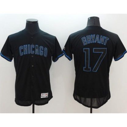 Chicago Cubs #17 Kris Bryant Black Fashion Flexbase Authentic Collection Stitched MLB Jersey