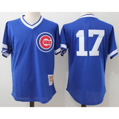 Mitchell And Ness Chicago Cubs #17 Kris Bryant Blue Throwback Stitched MLB Jersey