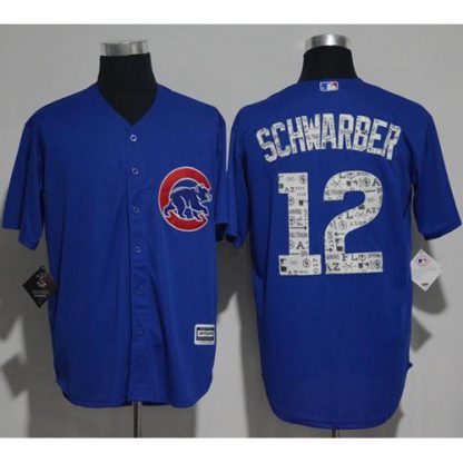 Chicago Cubs #12 Kyle Schwarber Blue 2017 Spring Training Authentic Flex Base Stitched MLB Jersey