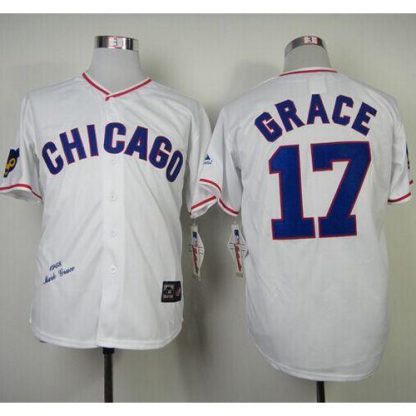 Mitchell And Ness 1968 Chicago Cubs #17 Mark Grace White Throwback Stitched MLB Jersey