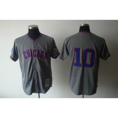 Mitchell And Ness 1968 Chicago Cubs #10 Ron Santo Grey Stitched Throwback MLB Jersey