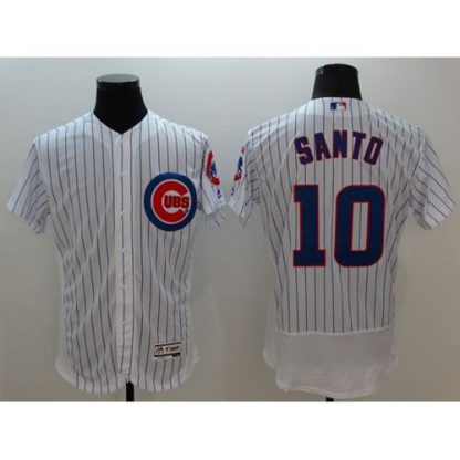 Chicago Cubs #10 Ron Santo White Flexbase Authentic Collection Stitched MLB Jersey