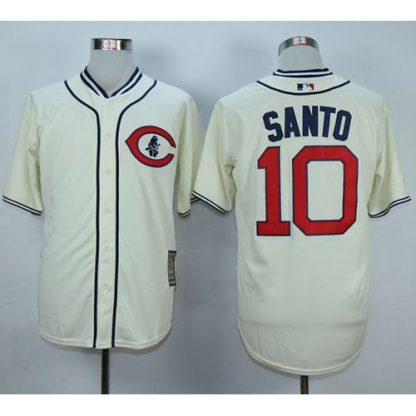 Chicago Cubs #10 Ron Santo Cream 1929 Turn Back The Clock Stitched MLB Jersey