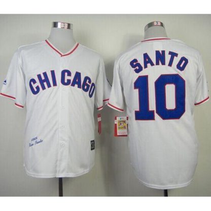 Mitchell And Ness 1968 Chicago Cubs #10 Ron Santo White Throwback Stitched MLB Jersey