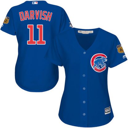 Chicago Cubs #11 Yu Darvish Blue Alternate Women's Stitched MLB Jersey