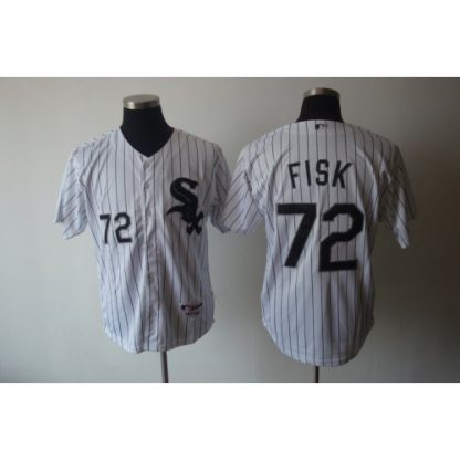 Chicago White Sox #72 Carlton Fisk Stitched White MLB Jersey
