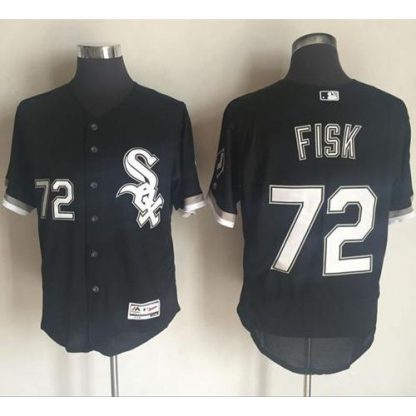 Chicago White Sox #72 Carlton Fisk Black Flexbase Authentic Collection Stitched MLB Jersey