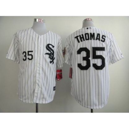 Chicago White Sox #35 Frank Thomas White w75th Anniversary Commemorative Patch Stitched MLB Jersey