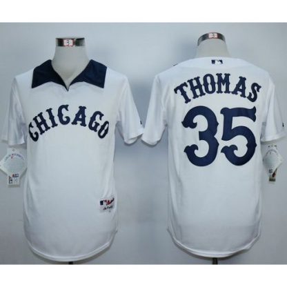 Chicago White Sox #35 Frank Thomas White 1976 Turn Back The Clock Stitched MLB Jersey