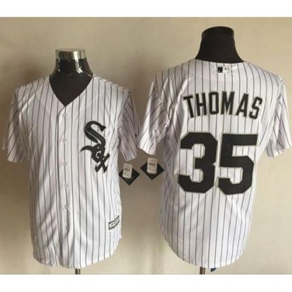 Chicago White Sox #35 Frank Thomas White(Black Strip) New Cool Base Stitched MLB Jersey