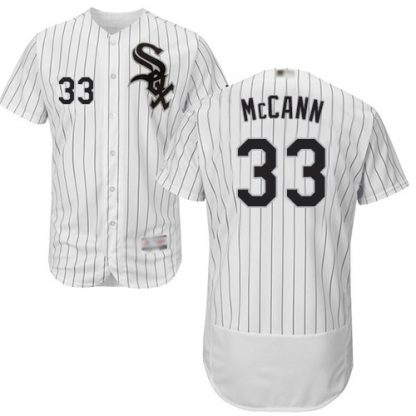 Chicago White Sox #33 James McCann White(Black Strip) Flexbase Authentic Collection Stitched MLB Jersey