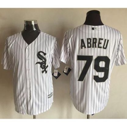 Chicago White Sox #79 Jose Abreu White(Black Strip) New Cool Base Stitched MLB Jersey