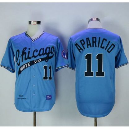 Mitchell And Ness 1968 Chicago White Sox #11 Luis Aparicio Blue Throwback Stitched MLB Jersey
