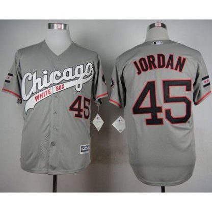 Chicago White Sox #45 Michael Jordan Grey New Cool Base Stitched MLB Jersey