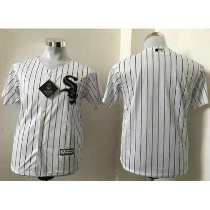 Chicago White Sox Blank White(Black Strip) Cool Base Stitched Youth MLB Jersey