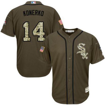 Chicago White Sox #14 Paul Konerko Green Salute to Service Stitched MLB Jersey