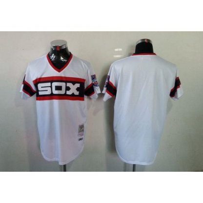 Mitchell And Ness Chicago White Sox Blank White Throwback Stitched MLB Jersey