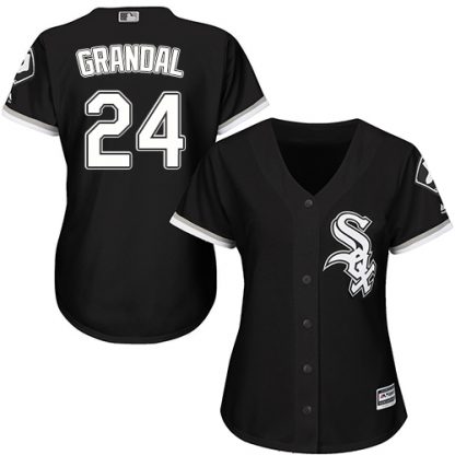 Chicago White Sox #24 Yasmani Grandal Black Alternate Women's Stitched MLB Jersey