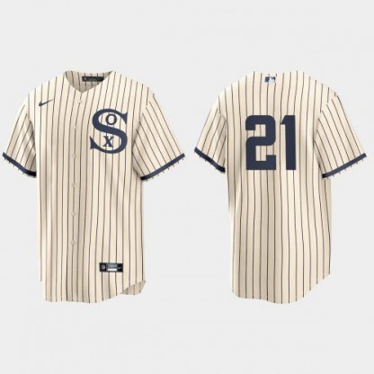 Chicago Chicago White Sox #21 Zack Collins Men's Nike White 2021 Field of Dreams Game MLB Jersey