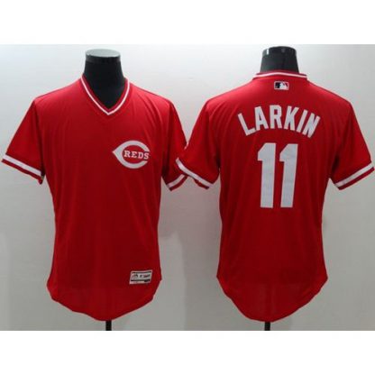 Cincinnati Reds #11 Barry Larkin Red Flexbase Authentic Collection Cooperstown Stitched MLB Jersey