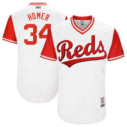 Cincinnati Reds #34 Homer Bailey White "Homer" Players Weekend Authentic Stitched MLB Jersey