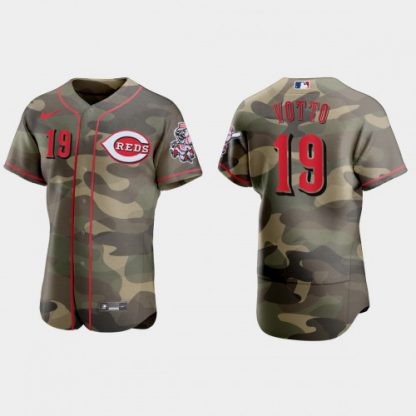 Cincinnati Cincinnati Reds #19 Joey Votto Men's Nike 2021 Armed Forces Day Authentic MLB Jersey -Camo