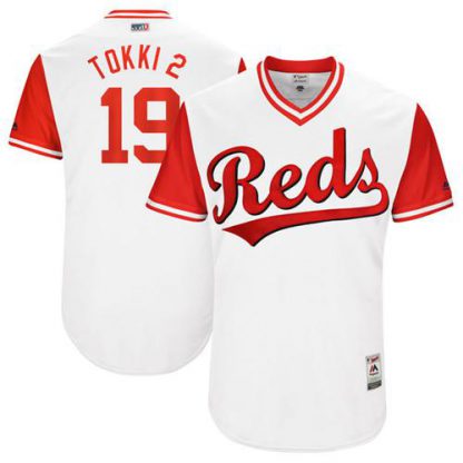 Cincinnati Reds #19 Joey Votto White "Tokki 2" Players Weekend Authentic Stitched MLB Jersey