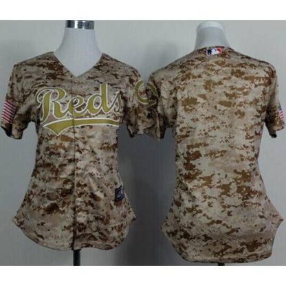 Cincinnati Reds Blank Camo Women's Alternate Cool Base Stitched MLB Jersey