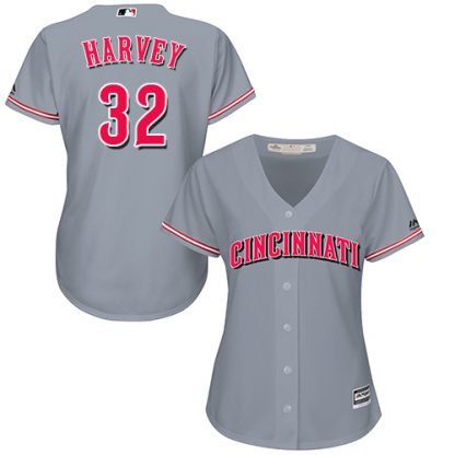 Cincinnati Reds #32 Matt Harvey Grey Road Women's Stitched MLB Jersey