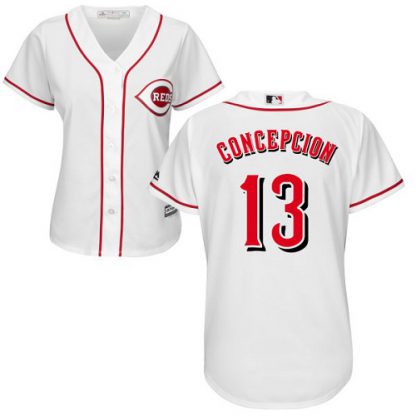 Cincinnati Reds #13 Dave Concepcion White Home Women's Stitched MLB Jersey