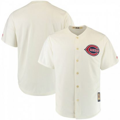Cincinnati Cincinnati Reds Blank Majestic Cooperstown Collection 1939 Cool Base Jersey Cream