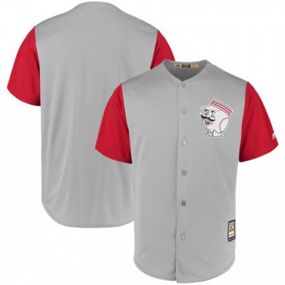 Cincinnati Cincinnati Reds Blank Majestic Cooperstown Collection 1956 Cool Base Jersey Gray