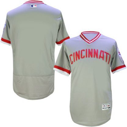 Cincinnati Reds Blank Grey Flexbase Authentic Collection Cooperstown Stitched MLB Jersey