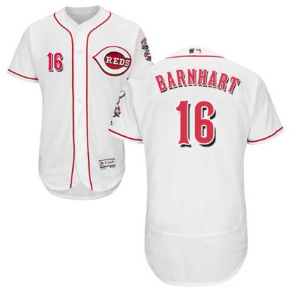 Cincinnati Reds #16 Tucker Barnhart White Flexbase Authentic Collection Stitched MLB Jersey