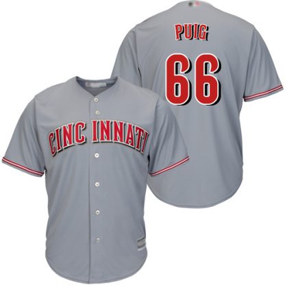 Cincinnati Reds #66 Yasiel Puig Grey Cool Base Stitched Youth MLB Jersey