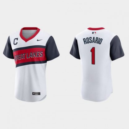 Cleveland Cleveland Guardians #1 Amed Rosario Men's Nike White 2021 Little League Class Authentic MLB Jersey