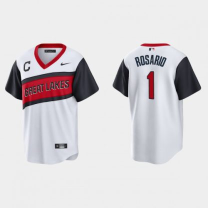 Cleveland Cleveland Guardians #1 Amed Rosario Men's Nike White 2021 Little League Classic Game MLB Jersey