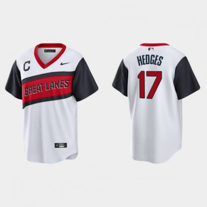 Cleveland Cleveland Guardians #17 Austin Hedges Men's Nike White 2021 Little League Classic Game MLB Jersey
