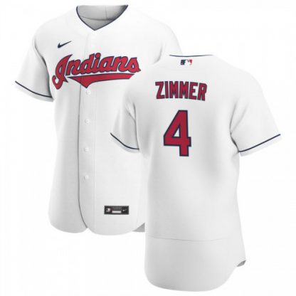 Cleveland Cleveland Guardians #4 Bradley Zimmer Men's Nike White Home 2020 Authentic Team MLB Jersey