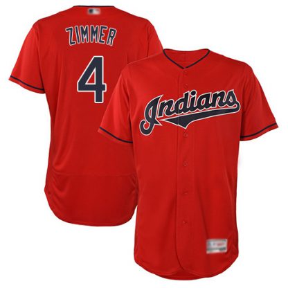 Cleveland Guardians #4 Bradley Zimmer Red Flexbase Authentic Collection Stitched MLB Jersey