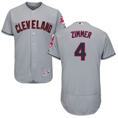 Cleveland Guardians #4 Bradley Zimmer Grey Flexbase Authentic Collection Stitched MLB Jersey