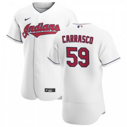 Cleveland Cleveland Guardians #59 Carlos Carrasco Men's Nike White Home 2020 Authentic Team MLB Jersey