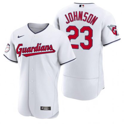 Cleveland Cleveland Guardians #23 Daniel Johnson White Men's Nike 2022 Authentic Home MLB Jersey