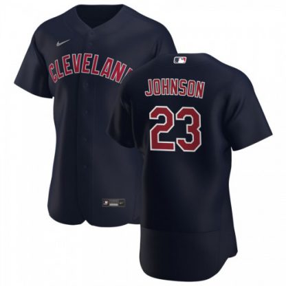Cleveland Cleveland Guardians #23 Daniel Johnson Men's Nike Navy Alternate 2020 Authentic Player MLB Jersey