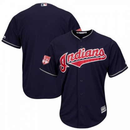 Cleveland Guardians Blank Navy Blue 2019 Spring Training Cool Base Stitched MLB Jersey