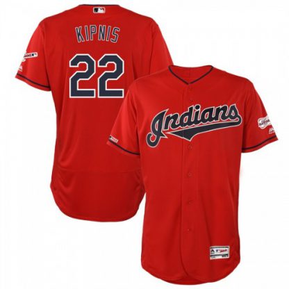 Cleveland Cleveland Guardians #22 Jason Kipnis Majestic Alternate 2019 All-Star Game Patch Flex Base Player Jersey Scarlet